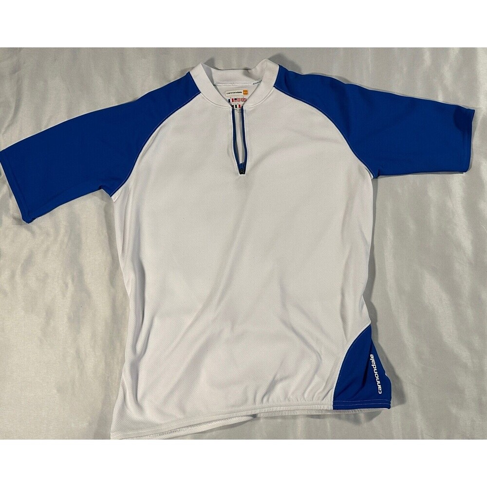 NWOT Women’s Cannondale white/Blue Cycling  Jersey Half Zip Short Sleeve size S